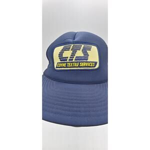 Vintage Trucker Hat Coyne Textile Services Snapback Mesh Foam Patch Blue